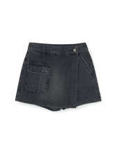 Women's Basic Small Logo Cargo Denim Wrap Skirt