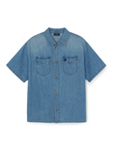 Varsity Vintage Slub Short Sleeve Denim Work Shirt