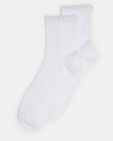 2 PACK LETTUCE EDGE RIB ANKLET SOCKS WHITE