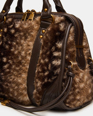 RIGGS FAUX FUR BAG CHOCOLATE
