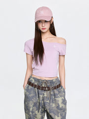 Women's Basic Off Shoulder T-Shirts