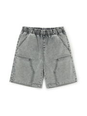 BASIC JERSEY DENIM DOUBLE KNEE SHORTS