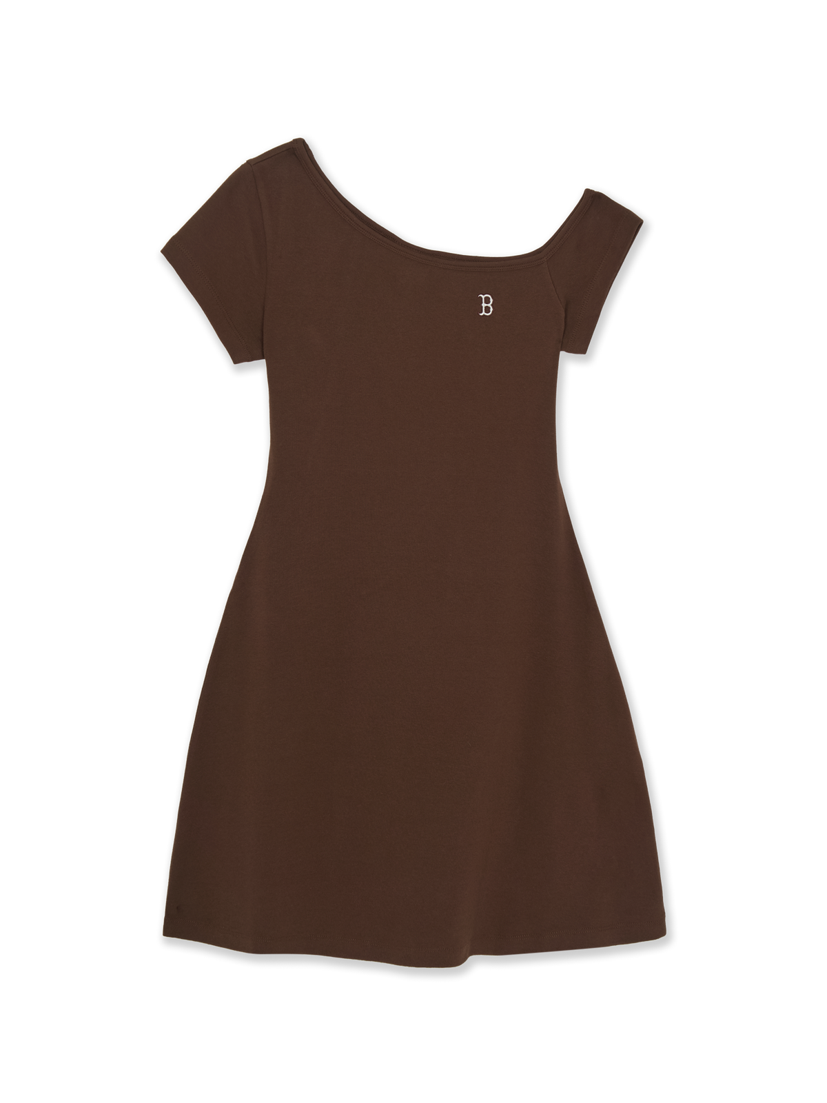 Women's Basic Off Shoulder Shirring Ribbed Dress