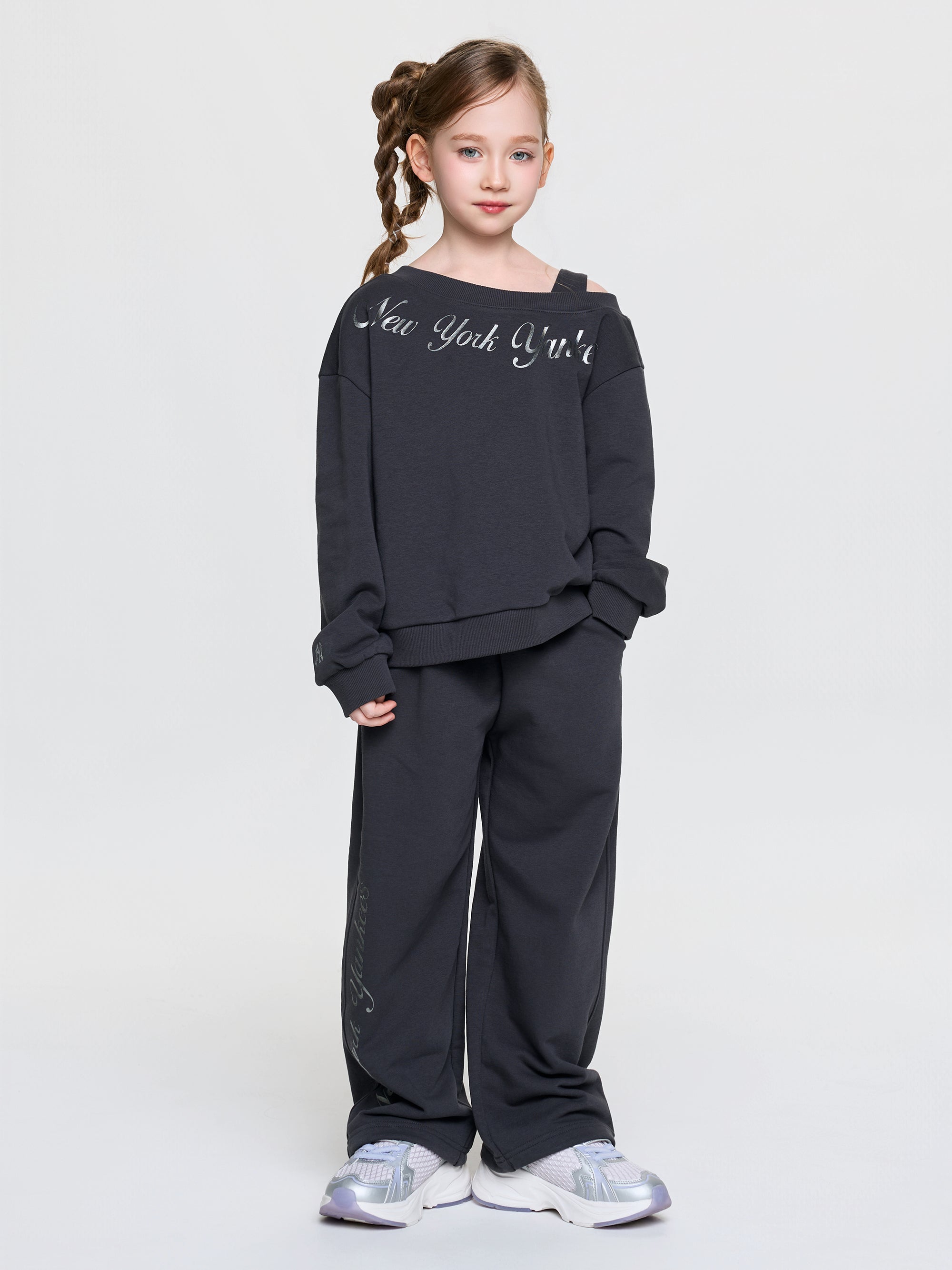 Street Girl's Lettering Layered Sweatshirt Set