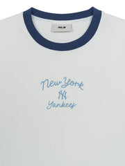 Women's Sportive Cursive Ringer Crop T-shirts