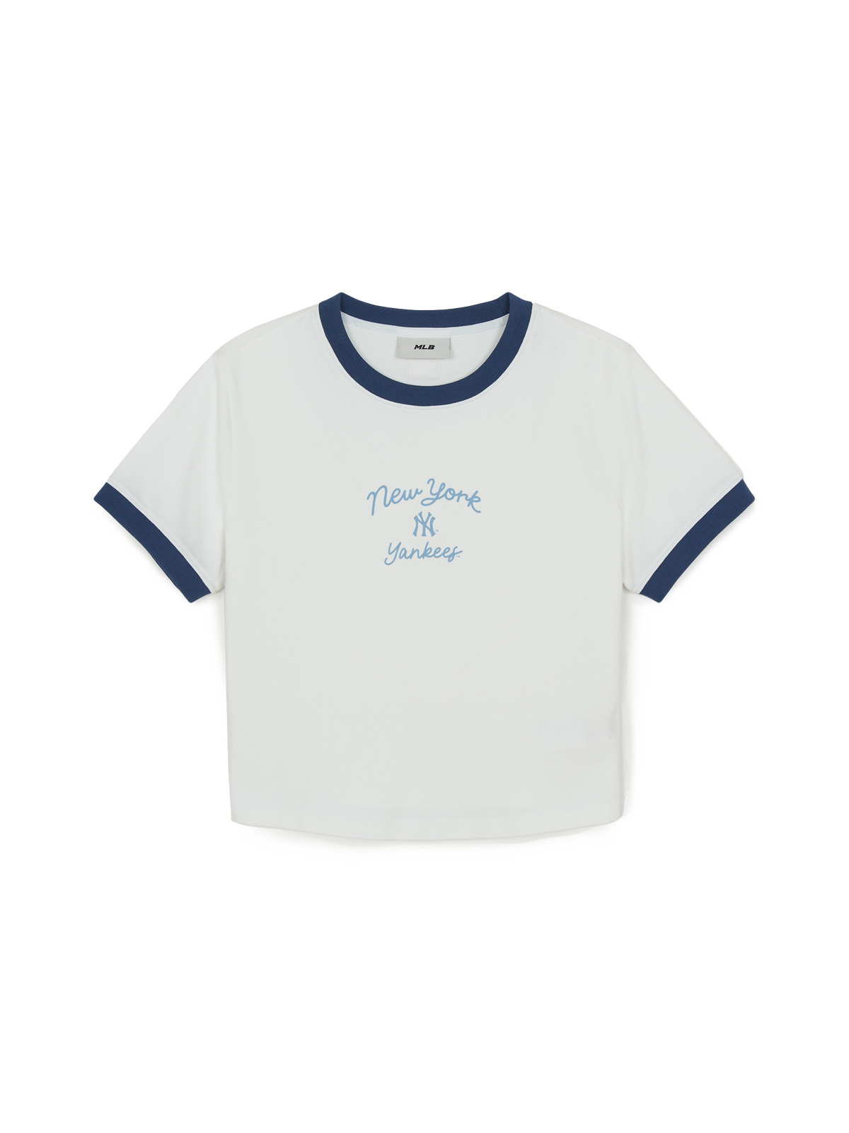 Women's Sportive Cursive Ringer Crop T-shirts