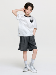 STREET BASIC STRIPED DENIM T-SHIRT SET
