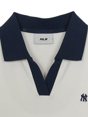 Women's Basic Open Collar Slim Fit Polo T-Shirts