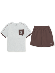 Outdoor Basic Pocket Layered T-shirt Set