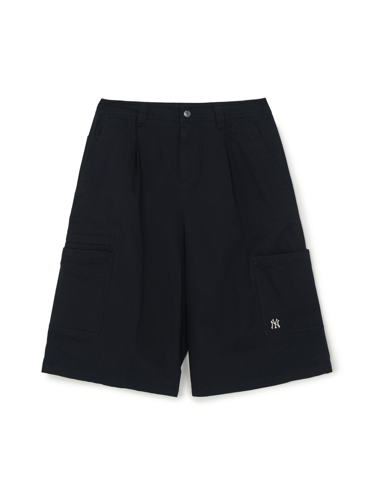 Washed Cotton Pin-Tuck Cargo Bermuda Shorts