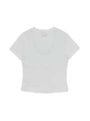 Women's Cut Out Detail Slim Semi Crop T-Shirts