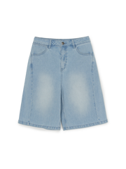 Women's Basic Small Logo 9in Curved Denim Shorts