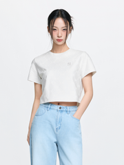 Women's Dia Monogram Tonal Jacquard Crop T-Shirts