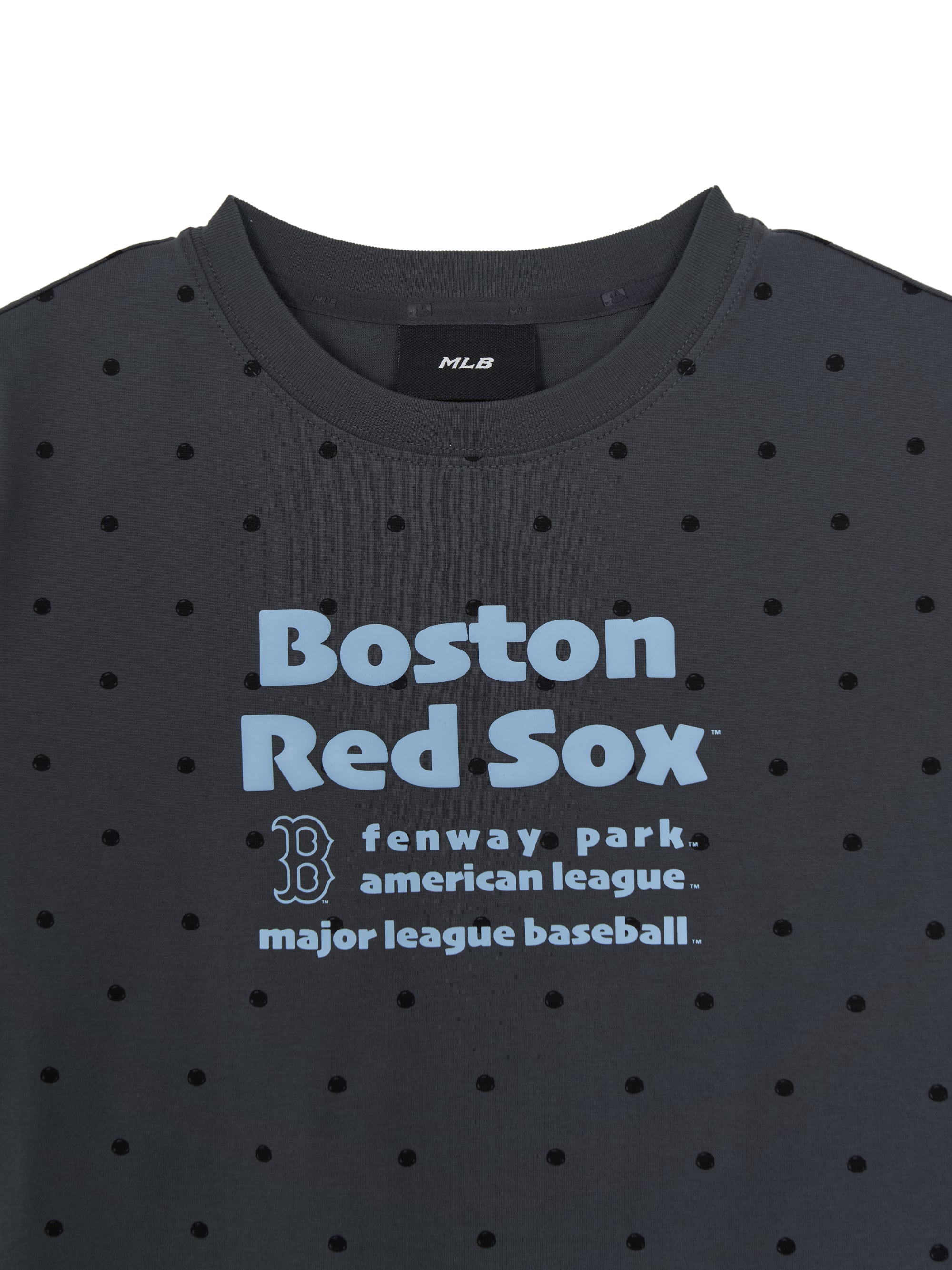 Women's Dots Pattern Lettering Slim Semi Crop T-shirts