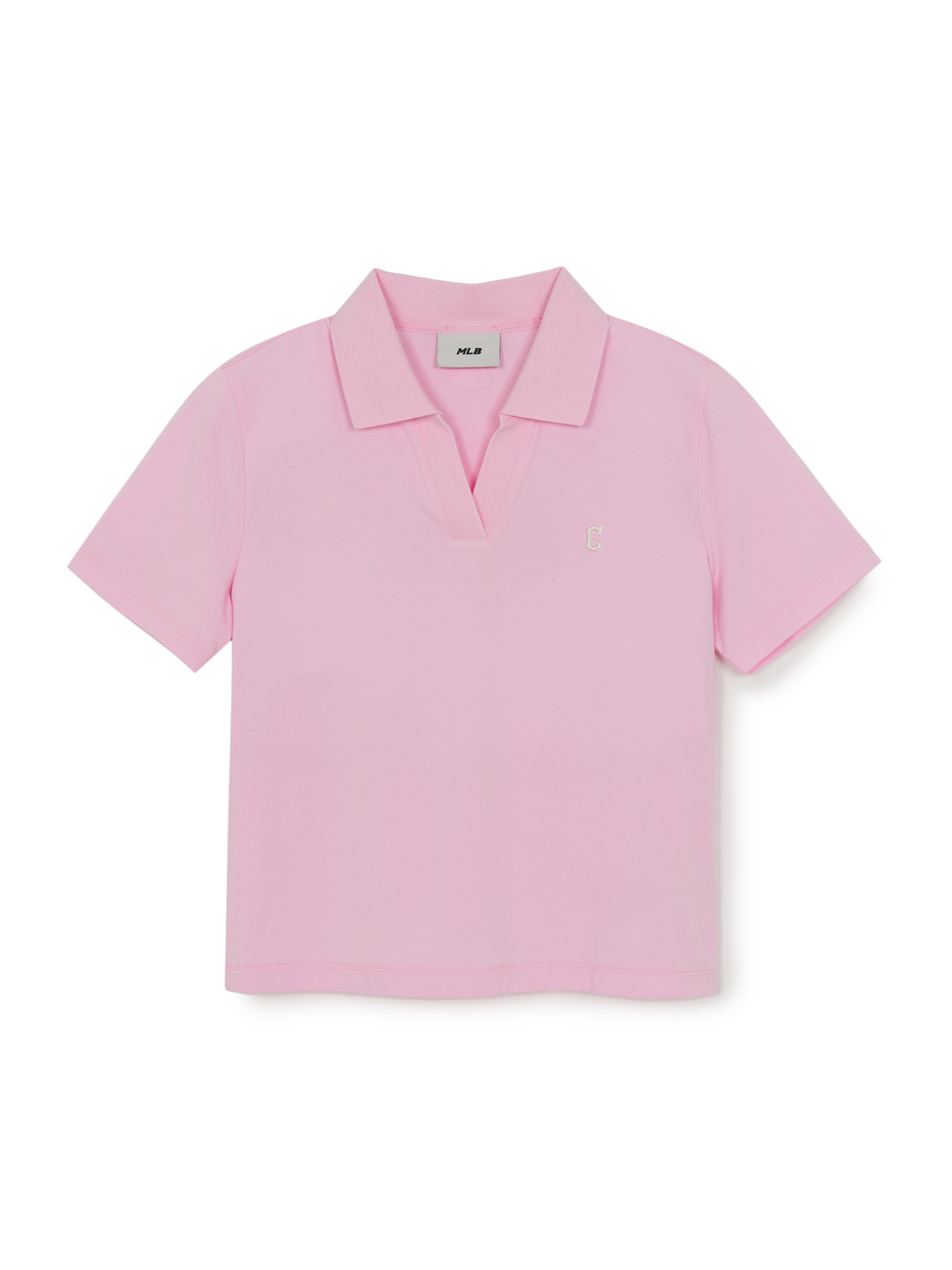 Women's Basic Slim Fit Crop Open Collar Polo T-Shirts