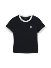 Women's Basic Small Logo Ringer T-Shirts