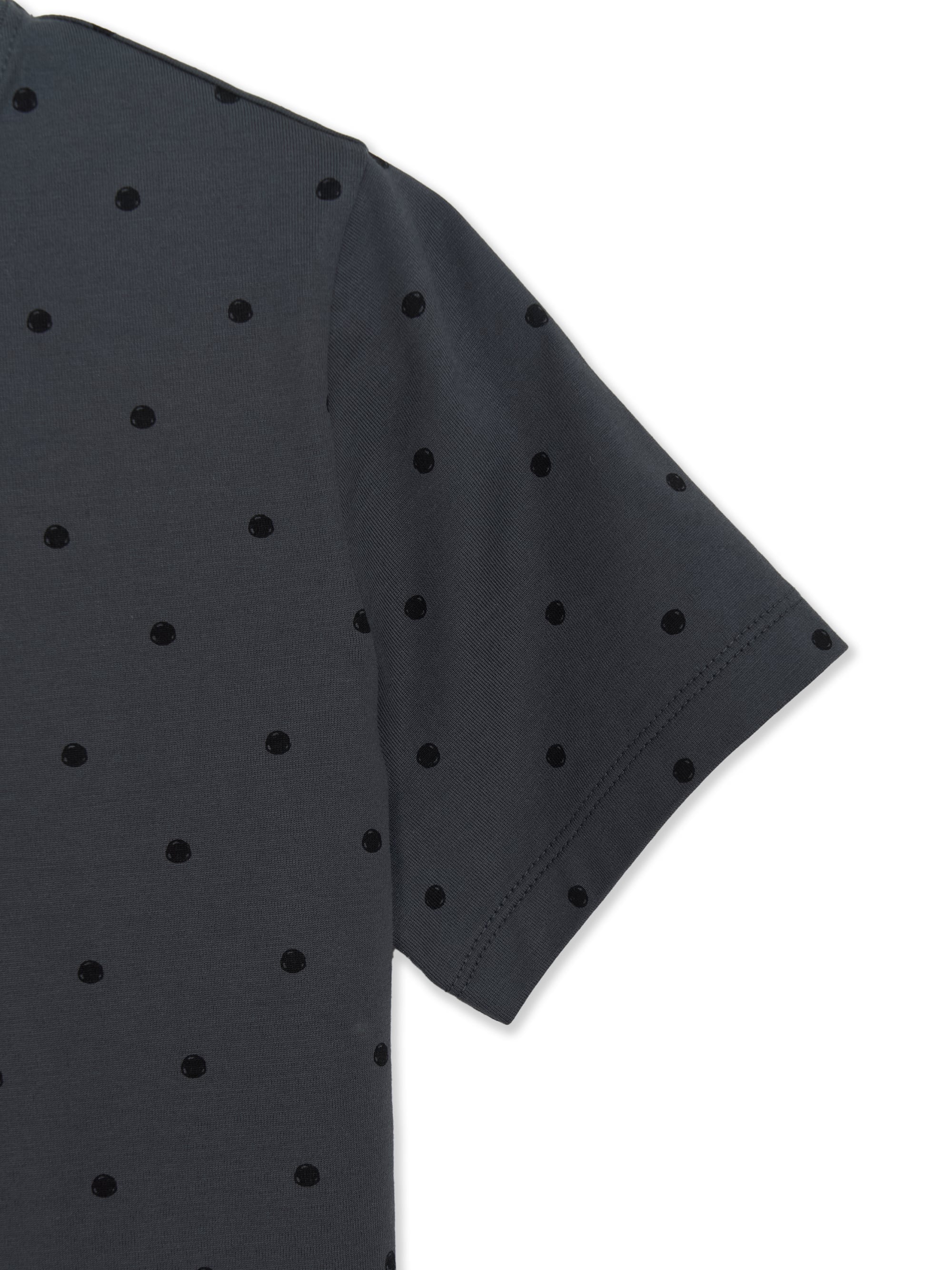 Women's Dots Pattern Lettering Slim Semi Crop T-shirts