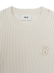 Women's Basic Street Ribbed Short Sleeve Knit Pullover
