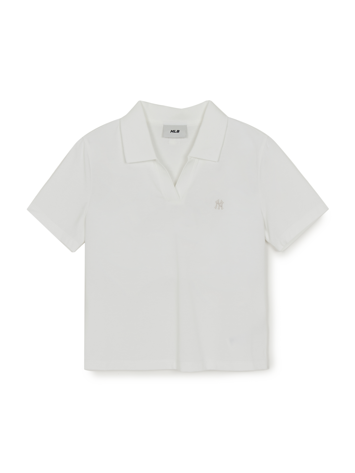 Women's Basic Slim Fit Crop Open Collar Polo T-Shirts