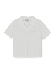 Women's Basic Slim Fit Crop Open Collar Polo T-Shirts