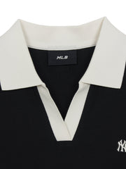 Women's Basic Open Collar Slim Fit Polo T-Shirts