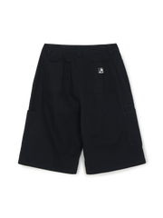 Washed Cotton Pin-Tuck Cargo Bermuda Shorts