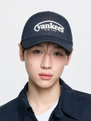 Vintage Denim Curve Logo Unstructured Ballcap