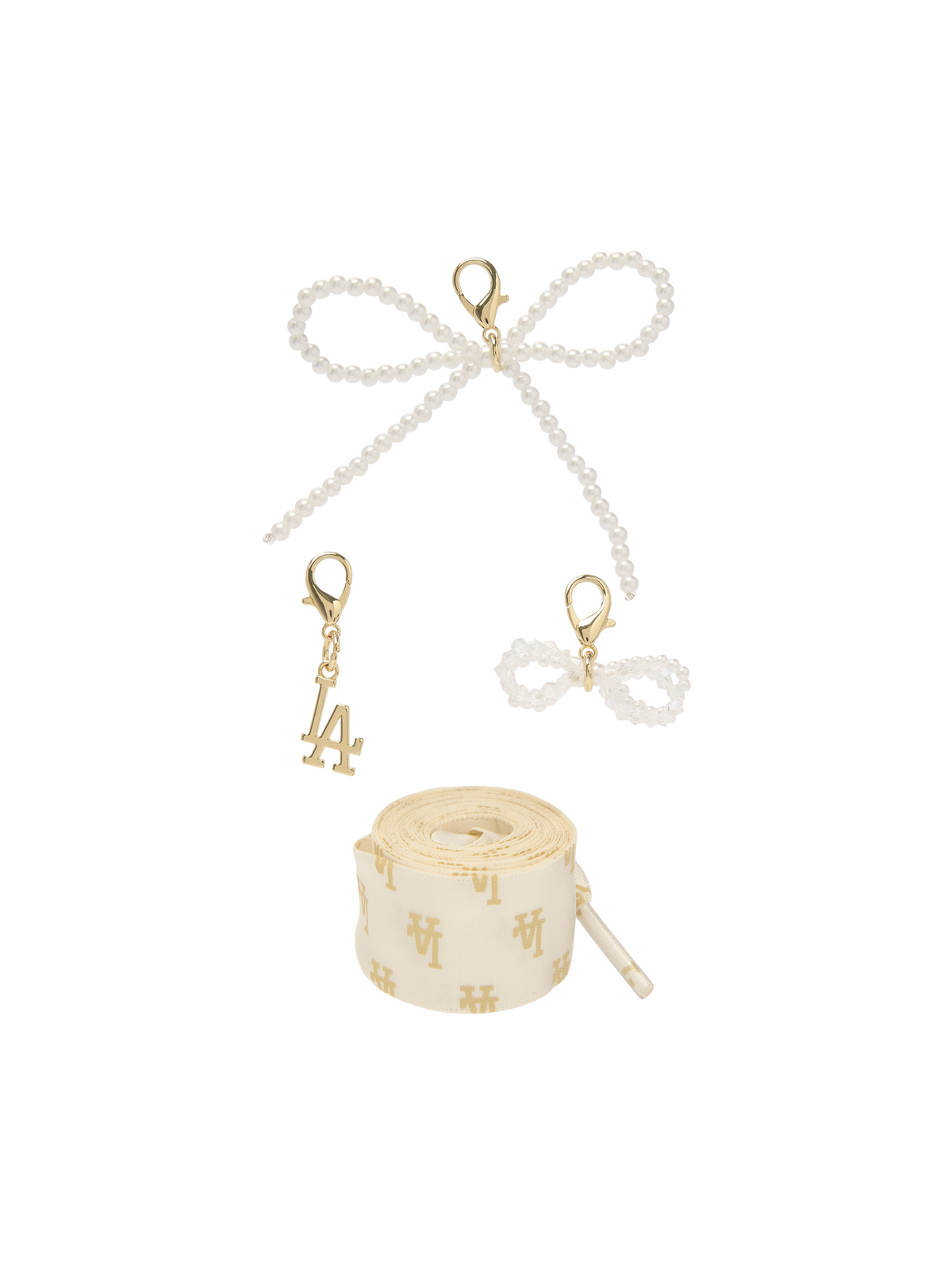 Team Logo Pearl Ribbon Shoelace Set
