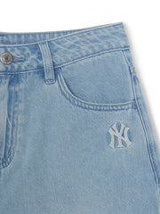 Women's Basic Small Logo Summer Tencel 9in Denim Shorts