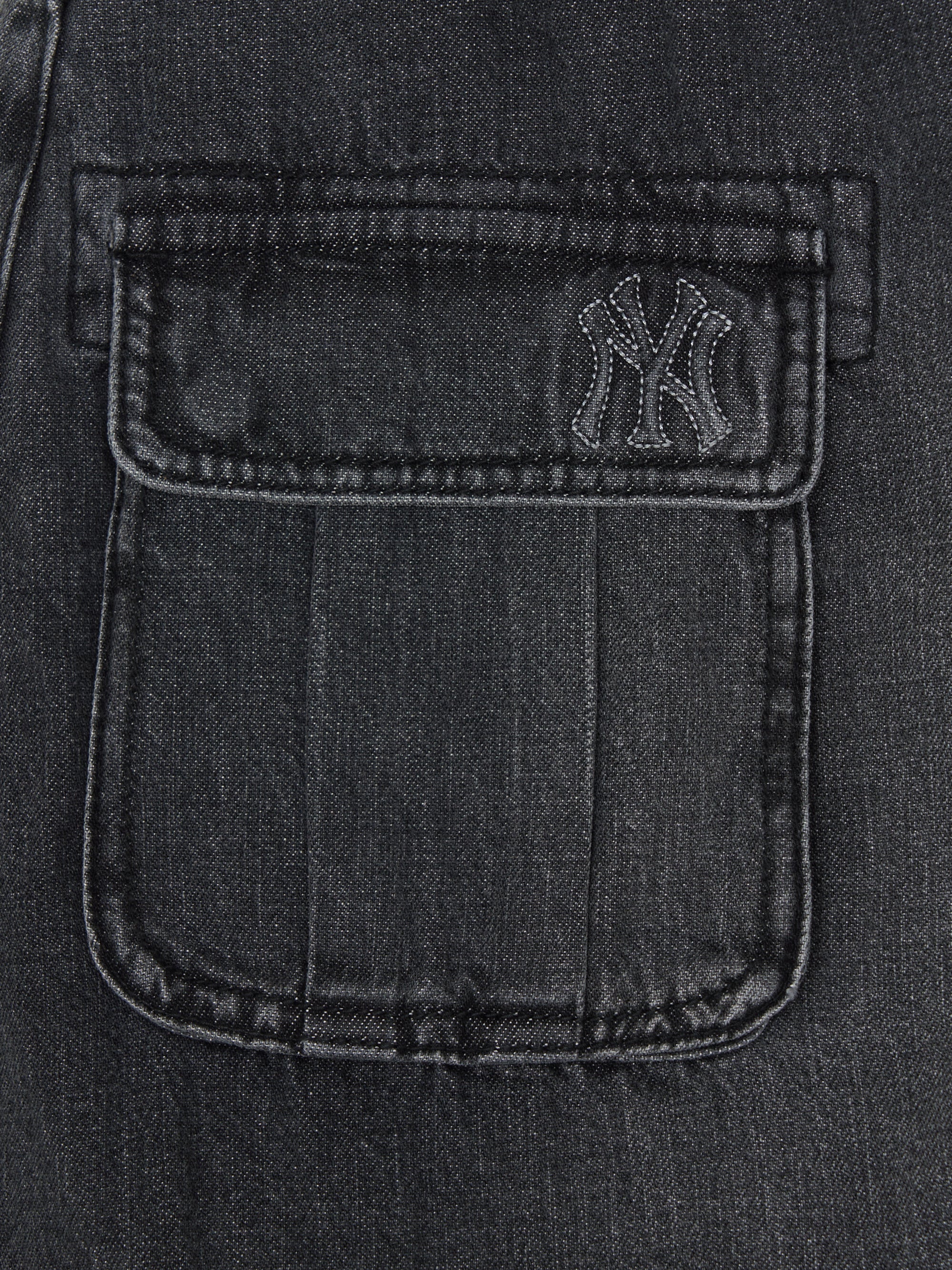 Women's Basic Small Logo Cargo Denim Wrap Skirt