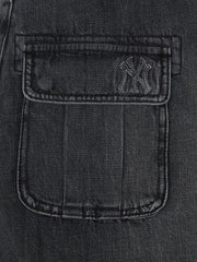 Women's Basic Small Logo Cargo Denim Wrap Skirt