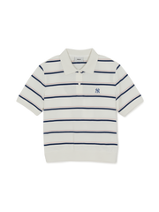 Women's Varsity Stripe Crop Polo T-Shirts
