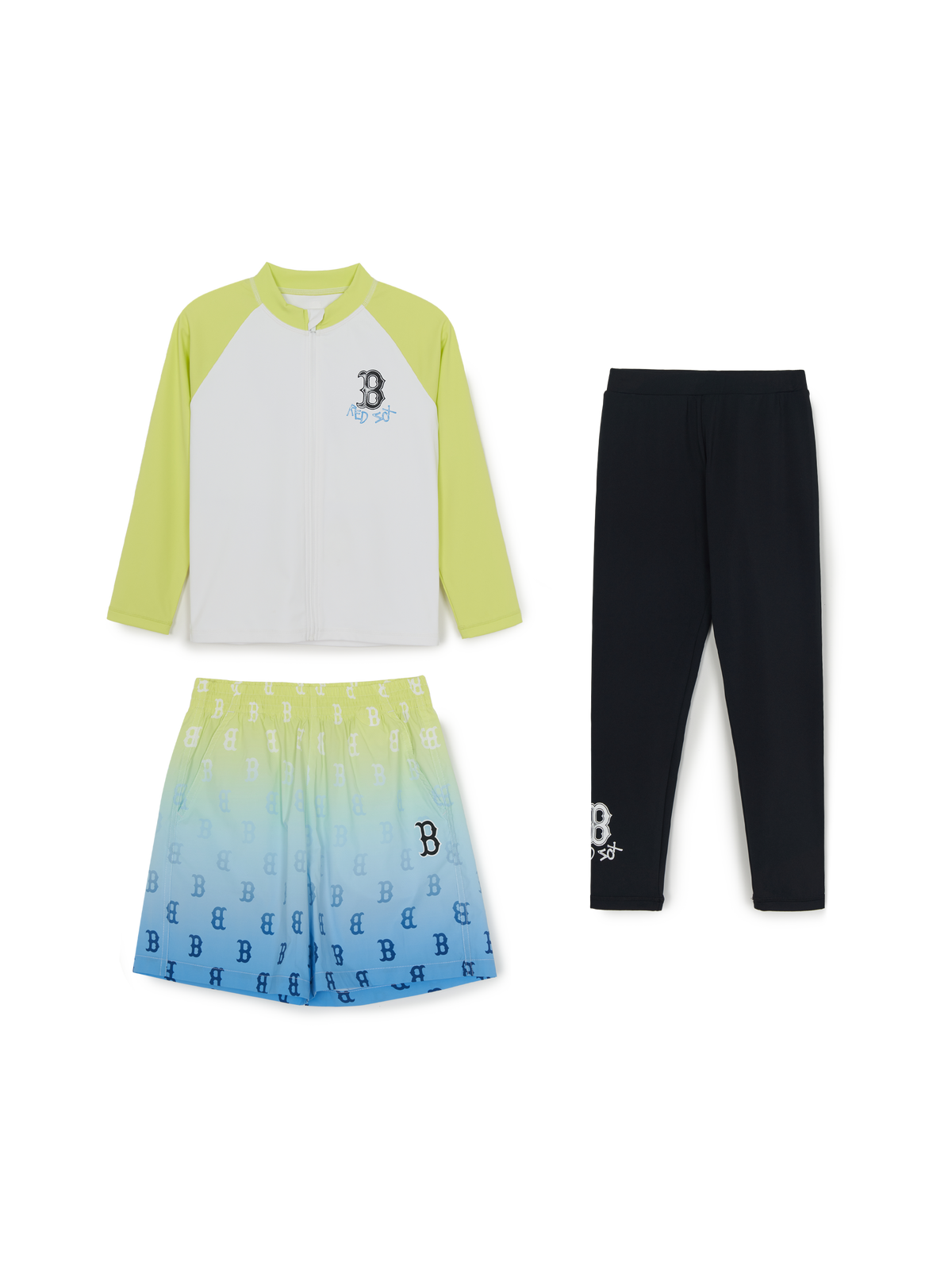 STREET MONOGRAM ZIP-UP RASHGUARD 3P SET