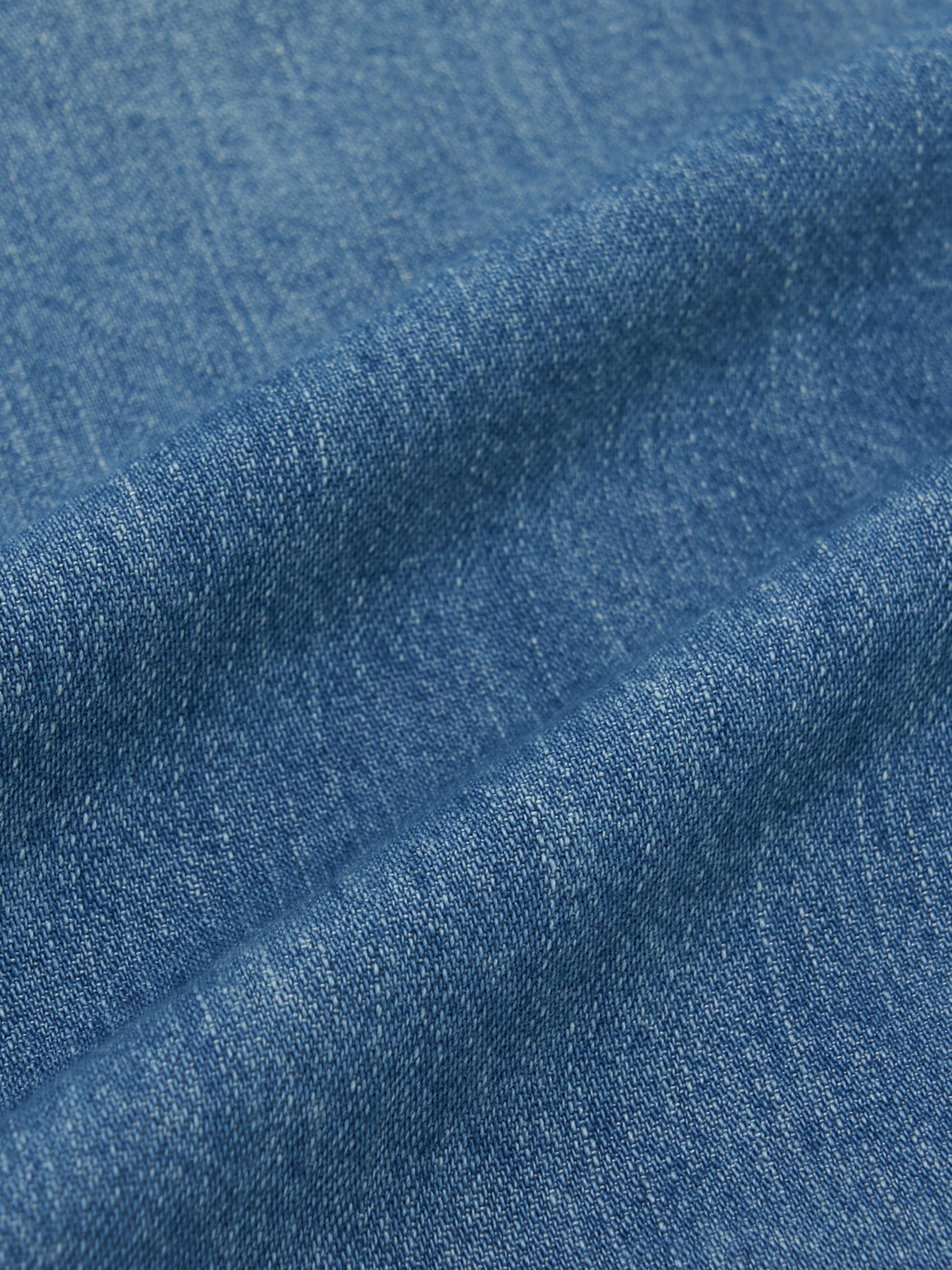 Varsity Vintage Slub Short Sleeve Denim Work Shirt