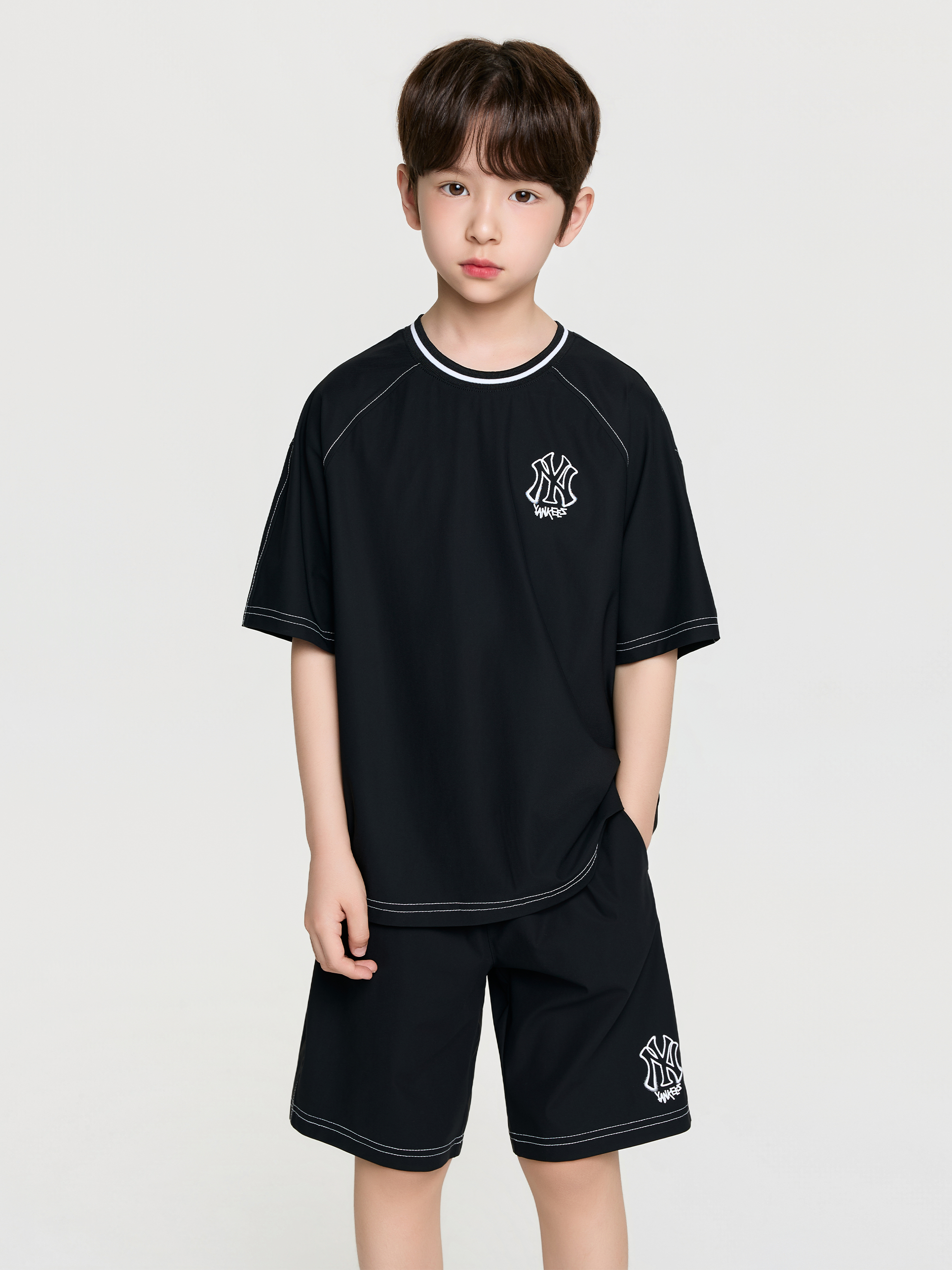 STEET BASIC WOVEN BIG LOGO T-SHIRT SET
