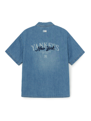 Varsity Vintage Slub Short Sleeve Denim Work Shirt
