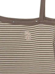 Women's Stripe Stud Point Off Shoulder Long Sleeve T-shirts