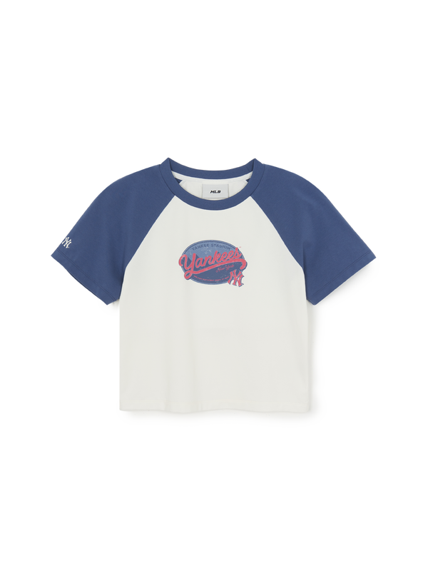 Women's Vintage Color Block Crop T-Shirt