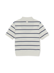 Women's Varsity Stripe Crop Polo T-Shirts