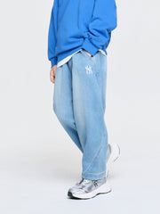 BASIC CURVED DENIM PANTS