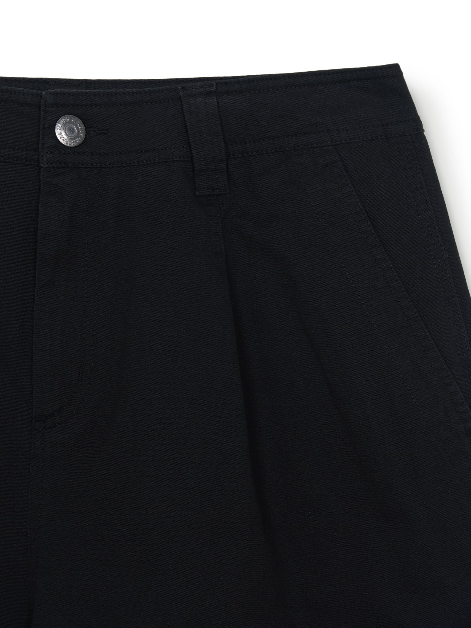 Washed Cotton Pin-Tuck Cargo Bermuda Shorts
