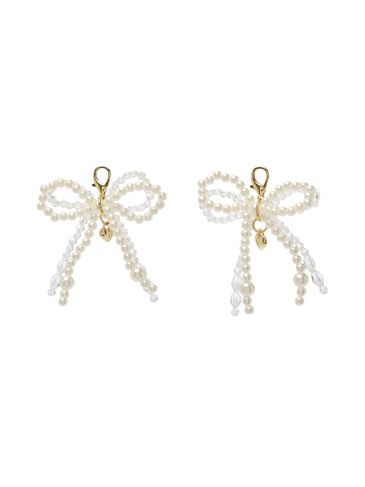 DOUBLE BEADS RIBBON CHARM