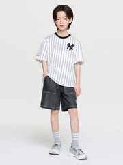 STREET BASIC STRIPED DENIM T-SHIRT SET