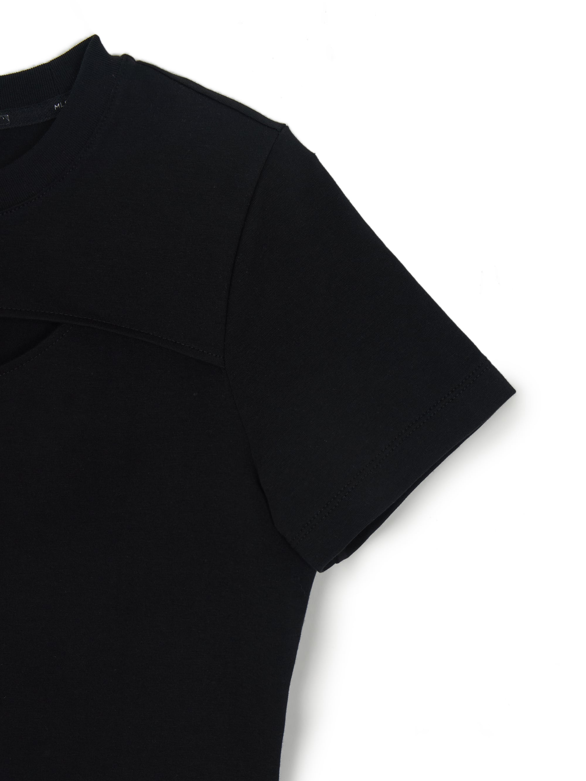 Women's Cut Out Detail Slim Semi Crop T-Shirts