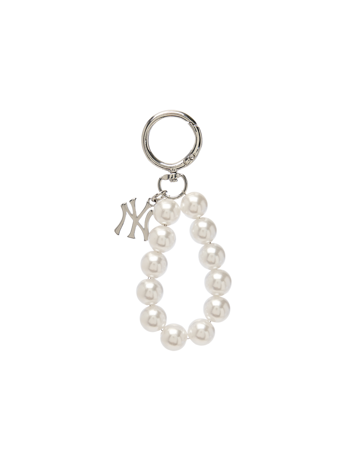 Pearl Bead Logo Charm Keyring