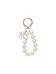 Pearl Bead Logo Charm Keyring