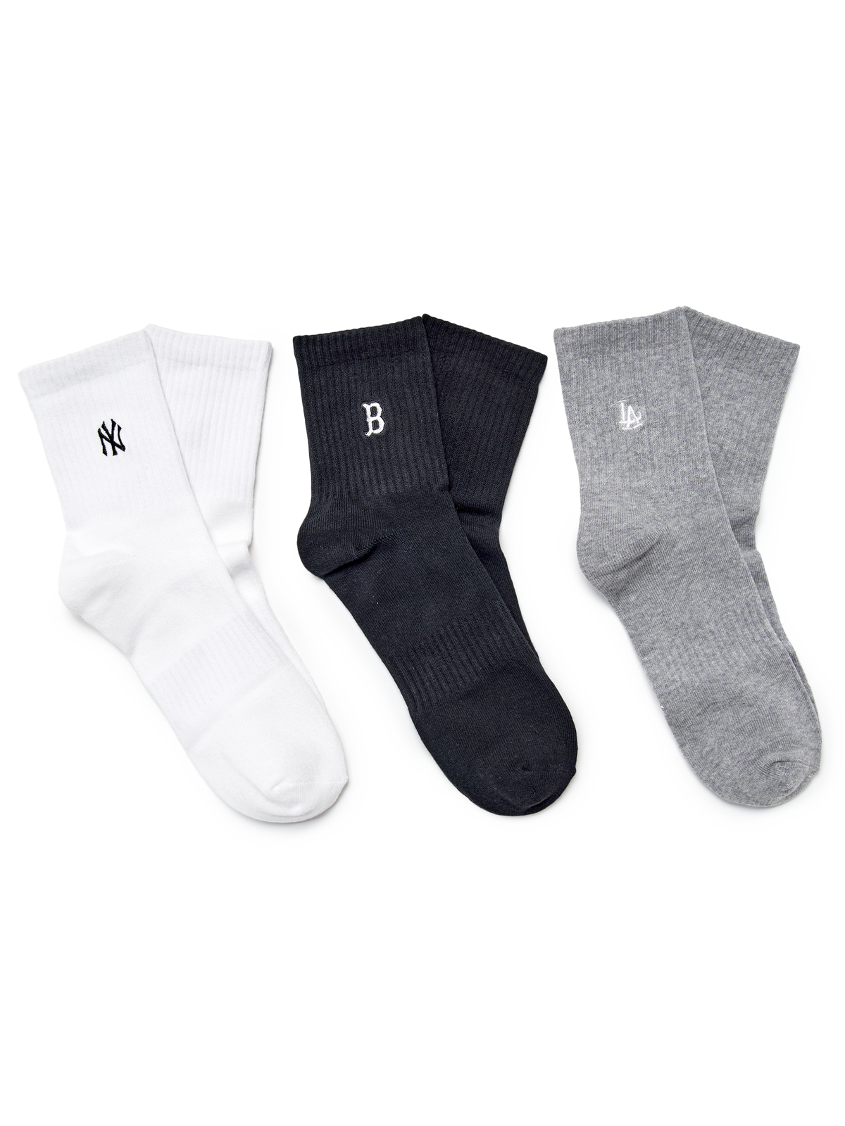 Small Logo Embroidery Socks 3pairs Set