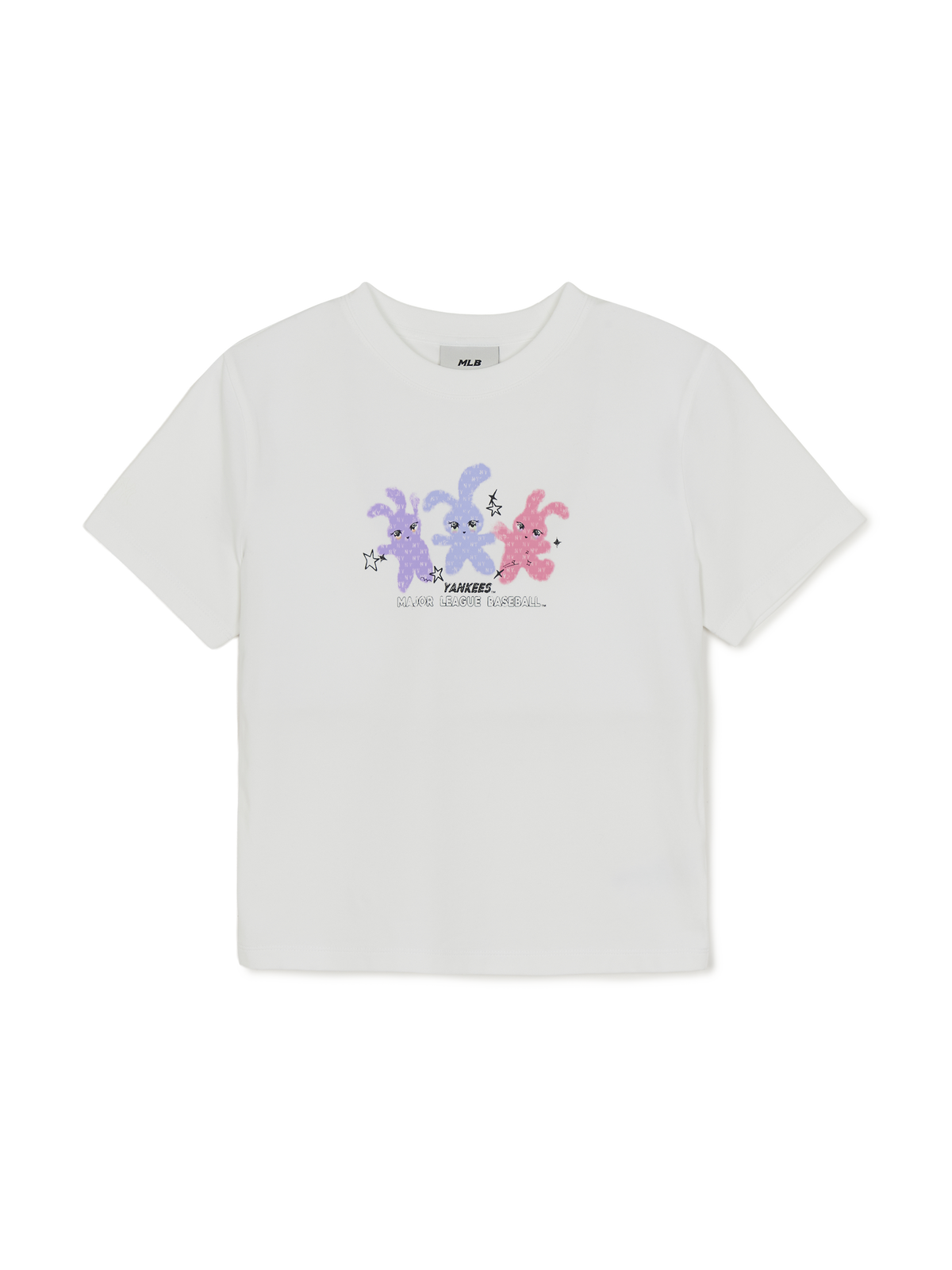 Women's Small Bunny Graphic Slim Semi Crop T-shirts