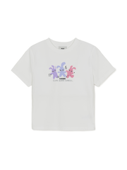 Women's Small Bunny Graphic Slim Semi Crop T-shirts