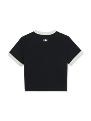 Women's Sportive Lettering Slim Crop Ringer T-shirts